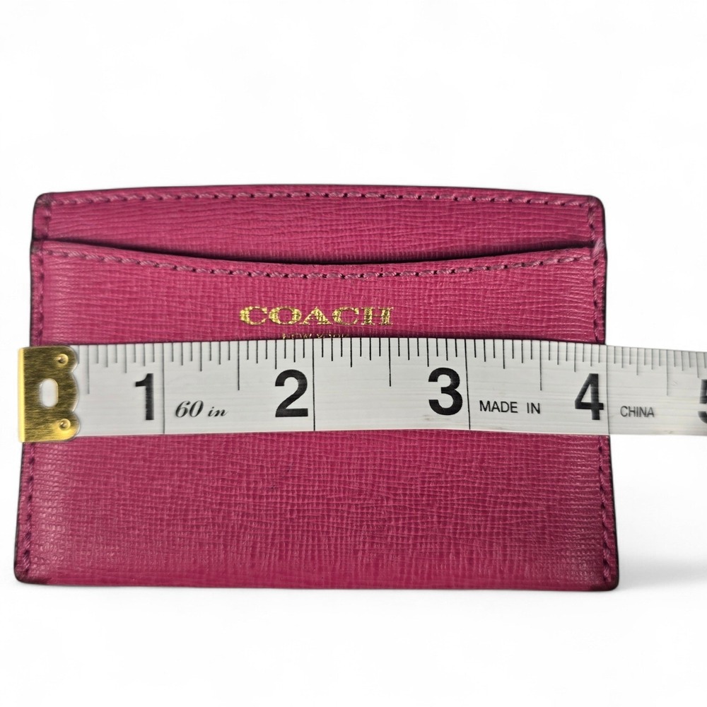 Coach Magenta Pink Crossgrain Leather Slim Card Case - Picture 5 of 5